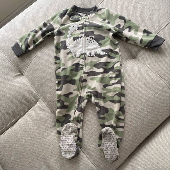 Carter’s Baby Camo Dinosaur Footie - Picture 2 of 6